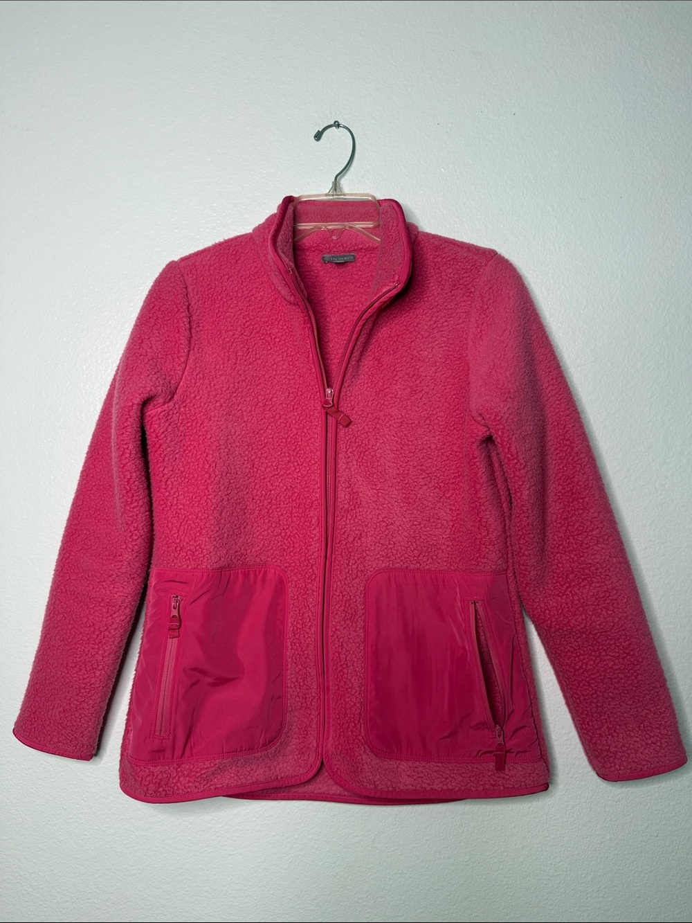 Talbots Pink Teddy Fleece Zip Jacket